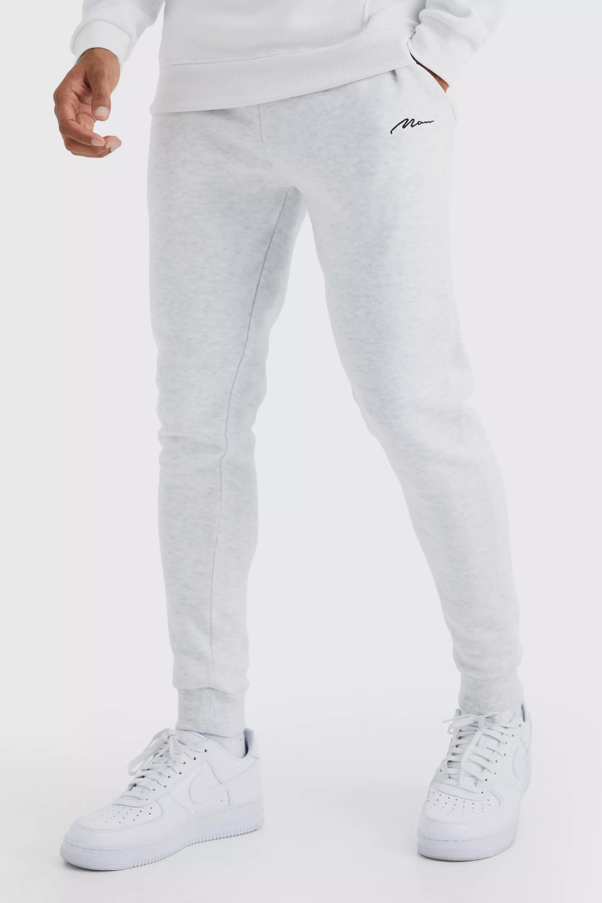 Grey joggers tight discount fit